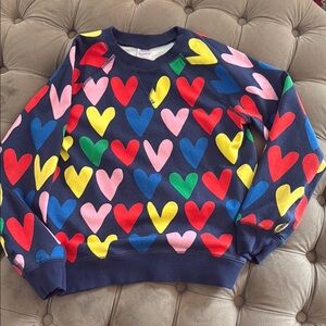 Colorful Heart Pattern Sweatshirt